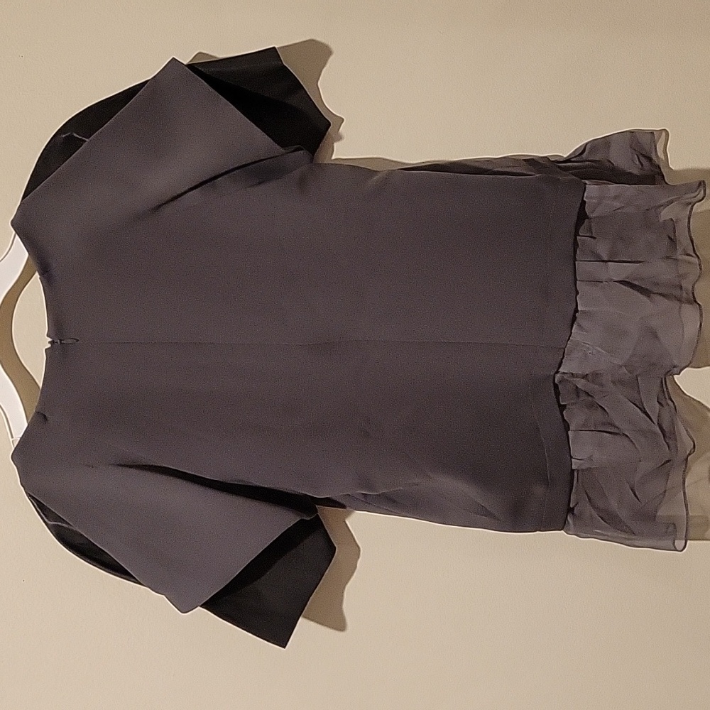 ❤️ THAKOON ADDITION LAMBS LEATHER AND SILK PEPLUM FLUTTER HEM TOP, 4 - Picture 10 of 10